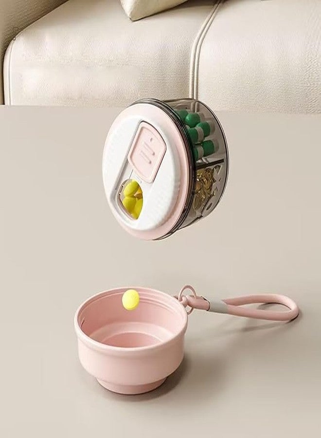 SHOPECOM New cute little pill box 4-Slot Rotating Pill Box, Compact & Portable Medicine Organizer for Pills, Vitamins & Tablets, Travel-Friendly Pill Case with Rotating Design (1) - Image 3